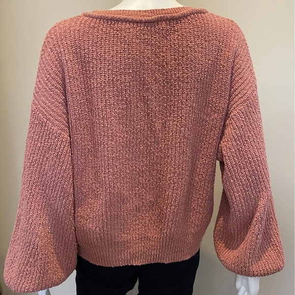 Gentle Fawn Medium Cotton Knit Sweater V Neck Jumper Coral Orange - Picture 3 of 6